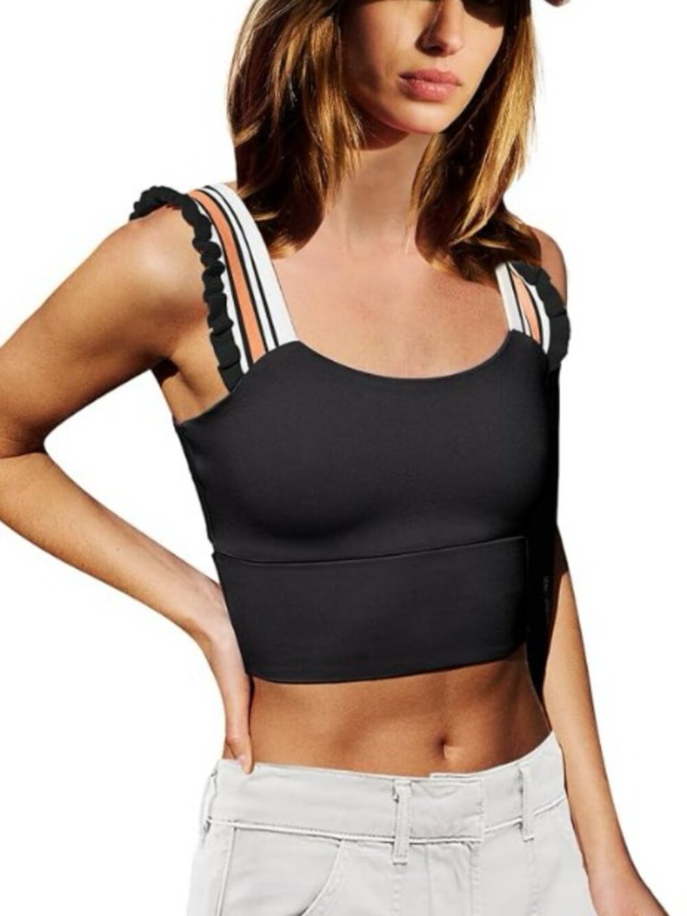 NWT Amazon LAMISSCHE Womens Cropped Workout Tank Top